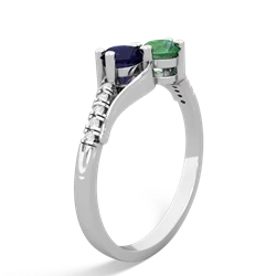 Sapphire Infinity Pave Two Stone 14K White Gold ring R5285