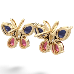 Sapphire Butterfly 14K Yellow Gold earrings E2215