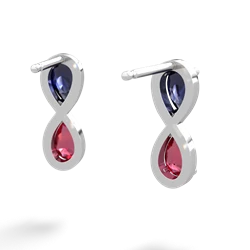 Sapphire Infinity 14K White Gold earrings E5050