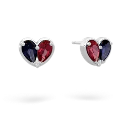 Sapphire 'Our Heart' 14K White Gold earrings E5072