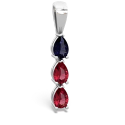 Sapphire Dew Drops 14K White Gold pendant P2251