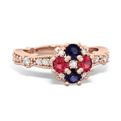 Sapphire Sparkling Tiara Cluster 14K Rose Gold ring R26293RD