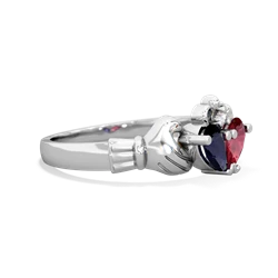 Sapphire 'Our Heart' Claddagh 14K White Gold ring R2388