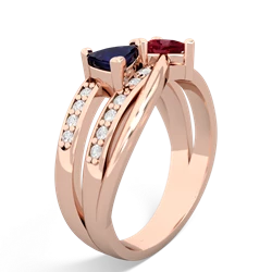 Sapphire Bowtie 14K Rose Gold ring R2360