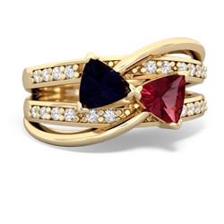 Sapphire Bowtie 14K Yellow Gold ring R2360