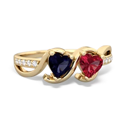 Sapphire Side By Side 14K Yellow Gold ring R3090