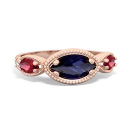 Sapphire Milgrain Marquise 14K Rose Gold ring R5700