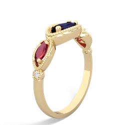 Sapphire Milgrain Marquise 14K Yellow Gold ring R5700