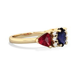 Sapphire Antique Style Three Stone 14K Yellow Gold ring R2186