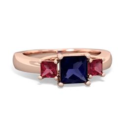 Sapphire Three Stone Trellis 14K Rose Gold ring R4015