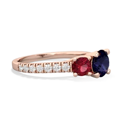 Sapphire Pave Trellis 14K Rose Gold ring R5500