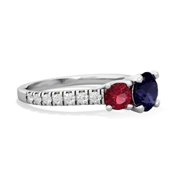 Sapphire Pave Trellis 14K White Gold ring R5500