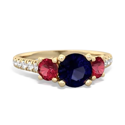 Sapphire Pave Trellis 14K Yellow Gold ring R5500