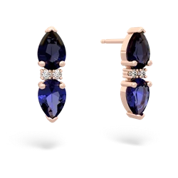 Sapphire Bowtie Drop 14K Rose Gold earrings E0865