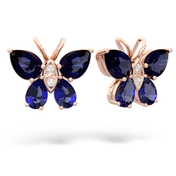 Sapphire Butterfly 14K Rose Gold earrings E2215