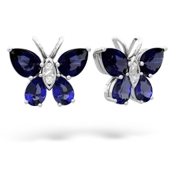 Sapphire Butterfly 14K White Gold earrings E2215