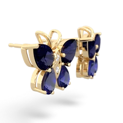 Sapphire Butterfly 14K Yellow Gold earrings E2215