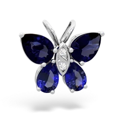 Sapphire Butterfly 14K White Gold pendant P2215