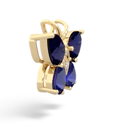 Sapphire Butterfly 14K Yellow Gold pendant P2215