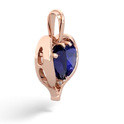 Sapphire Two Become One 14K Rose Gold pendant P5330