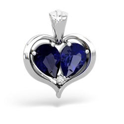 Sapphire Two Become One 14K White Gold pendant P5330