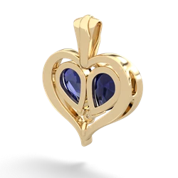 Sapphire Two Become One 14K Yellow Gold pendant P5330