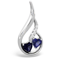 Sapphire Keepsake Curves 14K White Gold pendant P5450