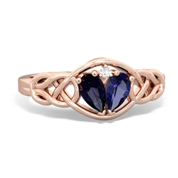 Sapphire Celtic Love Knot 14K Rose Gold ring R5420