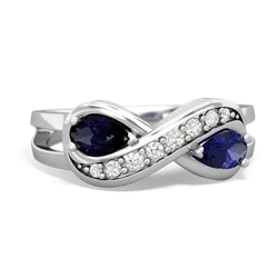 Sapphire Diamond Infinity 14K White Gold ring R5390