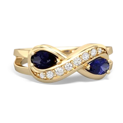 Sapphire Diamond Infinity 14K Yellow Gold ring R5390