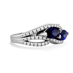 Sapphire Diamond Rivers 14K White Gold ring R3070