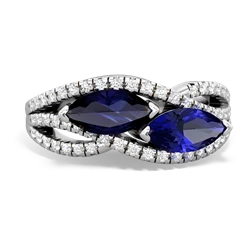 Sapphire Diamond Rivers 14K White Gold ring R3070