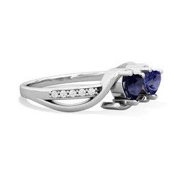 Sapphire Side By Side 14K White Gold ring R3090