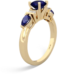 Sapphire 6Mm Round Eternal Embrace Engagement 14K Yellow Gold ring R2005