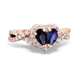 Sapphire Diamond Twist 'One Heart' 14K Rose Gold ring R2640HRT
