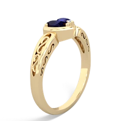 Sapphire Filligree 'One Heart' 14K Yellow Gold ring R5070