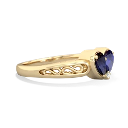 Sapphire Filligree 'One Heart' 14K Yellow Gold ring R5070