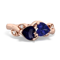 Sapphire Floral Elegance 14K Rose Gold ring R5790