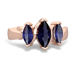 Sapphire Three Peeks 14K Rose Gold ring R2433