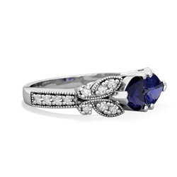 Sapphire Diamond Butterflies 14K White Gold ring R5601