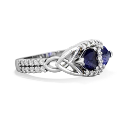 Sapphire Sparkling Celtic Knot 14K White Gold ring R2645