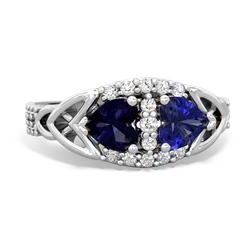 Sapphire Sparkling Celtic Knot 14K White Gold ring R2645