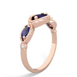 Sapphire Milgrain Marquise 14K Rose Gold ring R5700