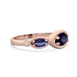 Sapphire Milgrain Marquise 14K Rose Gold ring R5700