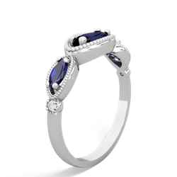 Sapphire Milgrain Marquise 14K White Gold ring R5700