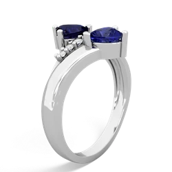 Sapphire Heart To Heart 14K White Gold ring R2064