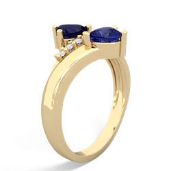 Sapphire Heart To Heart 14K Yellow Gold ring R2064