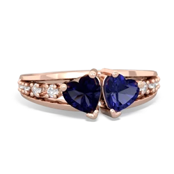 Sapphire Heart To Heart 14K Rose Gold ring R3342