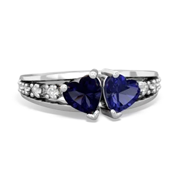 Sapphire Heart To Heart 14K White Gold ring R3342