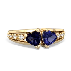 Sapphire Heart To Heart 14K Yellow Gold ring R3342